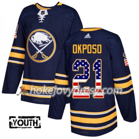 Dětské Hokejový Dres Buffalo Sabres Kyle Okposo 21 2017-2018 USA Flag Fashion Modrá Adidas Authentic